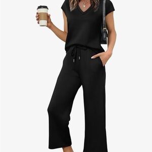 Black Wide-Leg Set for Women